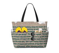 DJNGN The Starfish Story, You Can Make A Difference Large Beach Tote Bag For Women With Zipper & Wet Pocket, Lightweight Foldable Gym Tote For Travel, Grocery, Swim, Sports