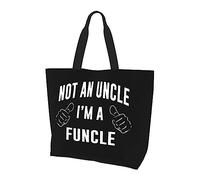 DJNGN Uncle FunclesAn Uncle I Am A Funcles Women'S Lightweight Canvas Handbag Reusable Shopping Bag Black