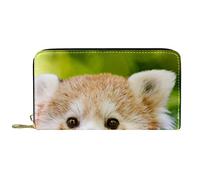 DJNGN Wallet for Women Clutch Purses for Women Card Holder Organizer Leather Zipper Purse Animal Red Panda