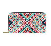 DJNGN Wallet for Women Clutch Purses for Women Card Holder Organizer Leather Zipper Purse Aztec Pattern
