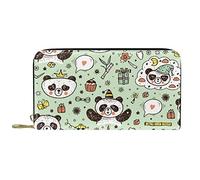 DJNGN Wallet for Women Clutch Purses for Women Card Holder Organizer Leather Zipper Purse Panda Birthday