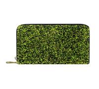 DJNGN Wallet Leather Leather Zip Long Purse Butterflies and Flowers on Green Grass