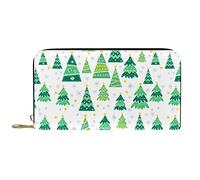 DJNGN Wallet Leather Leather Zip Long Purse Cartoon Christmas Tree-01