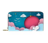 DJNGN Wallet Leather Leather Zip Long Purse Cartoon Whale