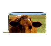 DJNGN Wallet Leather Leather Zip Long Purse Cow