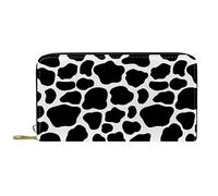 DJNGN Wallet Leather Leather Zip Long Purse Cow Print