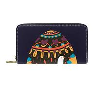 DJNGN Wallet Leather Leather Zip Long Purse Creative Easter Egg with Pigeon Dove Pattern