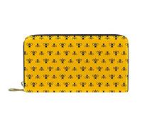 DJNGN Wallet Leather Leather Zip Long Purse Cute Bee Pattern-01