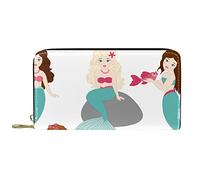 DJNGN Wallet Leather Leather Zip Long Purse Five Mermaids