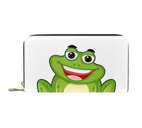 DJNGN Wallet Leather Leather Zip Long Purse Frog