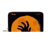 DJNGN Wallet Leather Leather Zip Long Purse Halloween is Coming-01