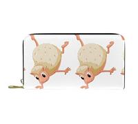 DJNGN Wallet Leather Leather Zip Long Purse Hedgehog