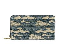 DJNGN Wallet Leather Leather Zip Long Purse Japanese Pattern