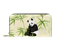DJNGN Wallet Leather Leather Zip Long Purse Panda Animal