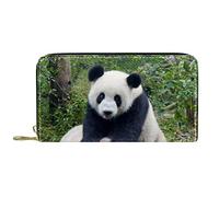 DJNGN Wallet Leather Leather Zip Long Purse Panda Animal