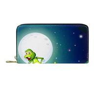 DJNGN Wallet Leather Leather Zip Long Purse Playful Frog