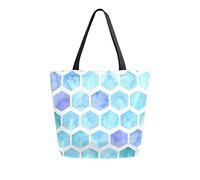 DJNGN Watercolor Geometric Pattern Canvas Tote Bag Reusable Grocery Bags Tote Carrying Bag with Handles