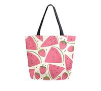 DJNGN Watermelon Slices Canvas Tote Bag Reusable Grocery Bags Tote Carrying Bag with Handles