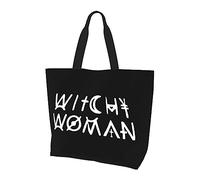 DJNGN Wicca Paganism Witchcraft Witchy Women'S Lightweight Canvas Handbag Reusable Shopping Bag Black
