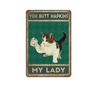 DJNGN Your Napkins My Lady Cat Metal Sign Vintage Aluminum Plate Sign Iron Painting Tin Poster Decor for Bathroom Toilet Bar Cafe Home Wall Decor Gift Ideas
