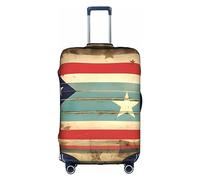 DJnni Aztec Elephant Pattern Travel Box Protective Cover,Suitcase Cover,Travel Luggage Cover,Suitcase Protector Fits 18-32 In, Puerto Rico Flag, L