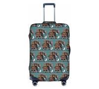 DJnni Aztec Elephant Pattern Travel Box Protective Cover,Suitcase Cover,Travel Luggage Cover,Suitcase Protector Fits 18-32 In, Aztec Elephant Pattern, XL