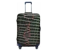 DJnni Camo Yellow & Green Travel Box Protective Cover,Suitcase Cover,Travel Luggage Cover,Suitcase Protector Fits 18-32 In, Crocodile Skin, M