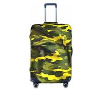 DJnni Camo Yellow & Green Travel Box Protective Cover,Suitcase Cover,Travel Luggage Cover,Suitcase Protector Fits 18-32 In, Camo Yellow & Green, S