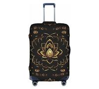 DJnni Chicken Prints Travel Box Protective Cover,Suitcase Cover,Travel Luggage Cover,Suitcase Protector Fits 18-32 In, Gold Lotus Flowers, S