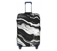 DJnni Chicken Prints Travel Box Protective Cover,Suitcase Cover,Travel Luggage Cover,Suitcase Protector Fits 18-32 In, Black White Marble Texture, M