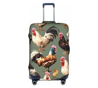 DJnni Chicken Prints Travel Box Protective Cover,Suitcase Cover,Travel Luggage Cover,Suitcase Protector Fits 18-32 In, Chicken And Rooster Print, M