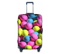DJnni Chicken Prints Travel Box Protective Cover,Suitcase Cover,Travel Luggage Cover,Suitcase Protector Fits 18-32 In, Bright Pink Tennis Balls, S
