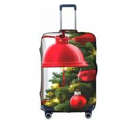 DJnni Company Farm Tractors Travel Box Protective Cover,Suitcase Cover,Travel Luggage Cover,Suitcase Protector Fits 18-32 In, Christmas Tree Red, M