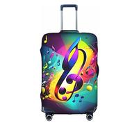 DJnni Company Farm Tractors Travel Box Protective Cover,Suitcase Cover,Travel Luggage Cover,Suitcase Protector Fits 18-32 In, Colorful Musical Notes, M