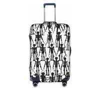 DJnni Company Farm Tractors Travel Box Protective Cover,Suitcase Cover,Travel Luggage Cover,Suitcase Protector Fits 18-32 In, Black Floral Skull, L