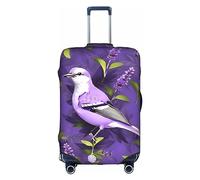 DJnni Corgi Floral Flowers Travel Box Protective Cover,Suitcase Cover,Travel Luggage Cover,Suitcase Protector Fits 18-32 In, Bird In Purple Lavender Floral Flowers, XL