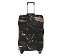 DJnni Corgi Floral Flowers Travel Box Protective Cover,Suitcase Cover,Travel Luggage Cover,Suitcase Protector Fits 18-32 In, Black Gold Marble, S