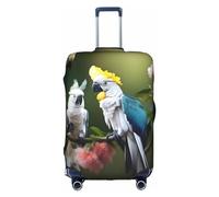 DJnni Corgi Floral Flowers Travel Box Protective Cover,Suitcase Cover,Travel Luggage Cover,Suitcase Protector Fits 18-32 In, Beautiful Cockatoo Bird Flower, S