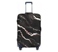 DJnni Corgi Floral Flowers Travel Box Protective Cover,Suitcase Cover,Travel Luggage Cover,Suitcase Protector Fits 18-32 In, Black Rose Gold Marble, M