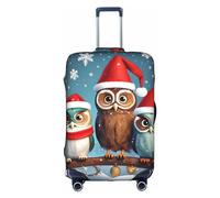 DJnni Gold Black Wallpapers Travel Box Protective Cover,Suitcase Cover,Travel Luggage Cover,Suitcase Protector Fits 18-32 In, Cute Christmas Owls On Branch, XL