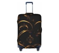 DJnni Gold Black Wallpapers Travel Box Protective Cover,Suitcase Cover,Travel Luggage Cover,Suitcase Protector Fits 18-32 In, Gold Black Wallpaper, M