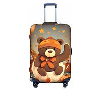 DJnni Golden Retrievers Travel Box Protective Cover,Suitcase Cover,Travel Luggage Cover,Suitcase Protector Fits 18-32 In, Dancing Thanksgiving Bear, L