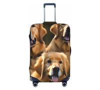 DJnni Golden Retrievers Travel Box Protective Cover,Suitcase Cover,Travel Luggage Cover,Suitcase Protector Fits 18-32 In, Golden Retrievers, S