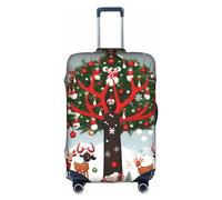 DJnni Golden Retrievers Travel Box Protective Cover,Suitcase Cover,Travel Luggage Cover,Suitcase Protector Fits 18-32 In, Cow Deer Trees Christmas, S