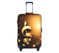 DJnni Golden Retrievers Travel Box Protective Cover,Suitcase Cover,Travel Luggage Cover,Suitcase Protector Fits 18-32 In, Gold Musical Note With Fallen Shiny Star, L