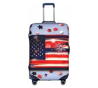 DJnni Golden Retrievers Travel Box Protective Cover,Suitcase Cover,Travel Luggage Cover,Suitcase Protector Fits 18-32 In, Firework American Flag 4Th Of Julys, M