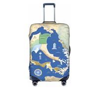 DJnni Greece Map Travel Box Protective Cover,Suitcase Cover,Travel Luggage Cover,Suitcase Protector Fits 18-32 In, Greece Map, S