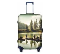 DJnni Greece Map Travel Box Protective Cover,Suitcase Cover,Travel Luggage Cover,Suitcase Protector Fits 18-32 In, Fishing Lake Fishermens, XL