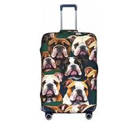 DJnni Greece Map Travel Box Protective Cover,Suitcase Cover,Travel Luggage Cover,Suitcase Protector Fits 18-32 In, Cute English Bulldog, L