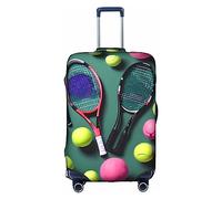 DJnni Greece Map Travel Box Protective Cover,Suitcase Cover,Travel Luggage Cover,Suitcase Protector Fits 18-32 In, Funny Tennis Racquets And Tennis Balls, M